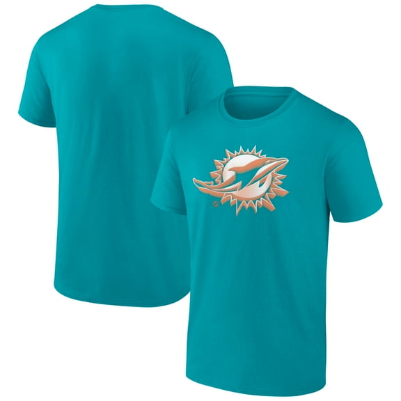 Men's Aqua Miami Dolphins Chrome Dimension T-Shirt