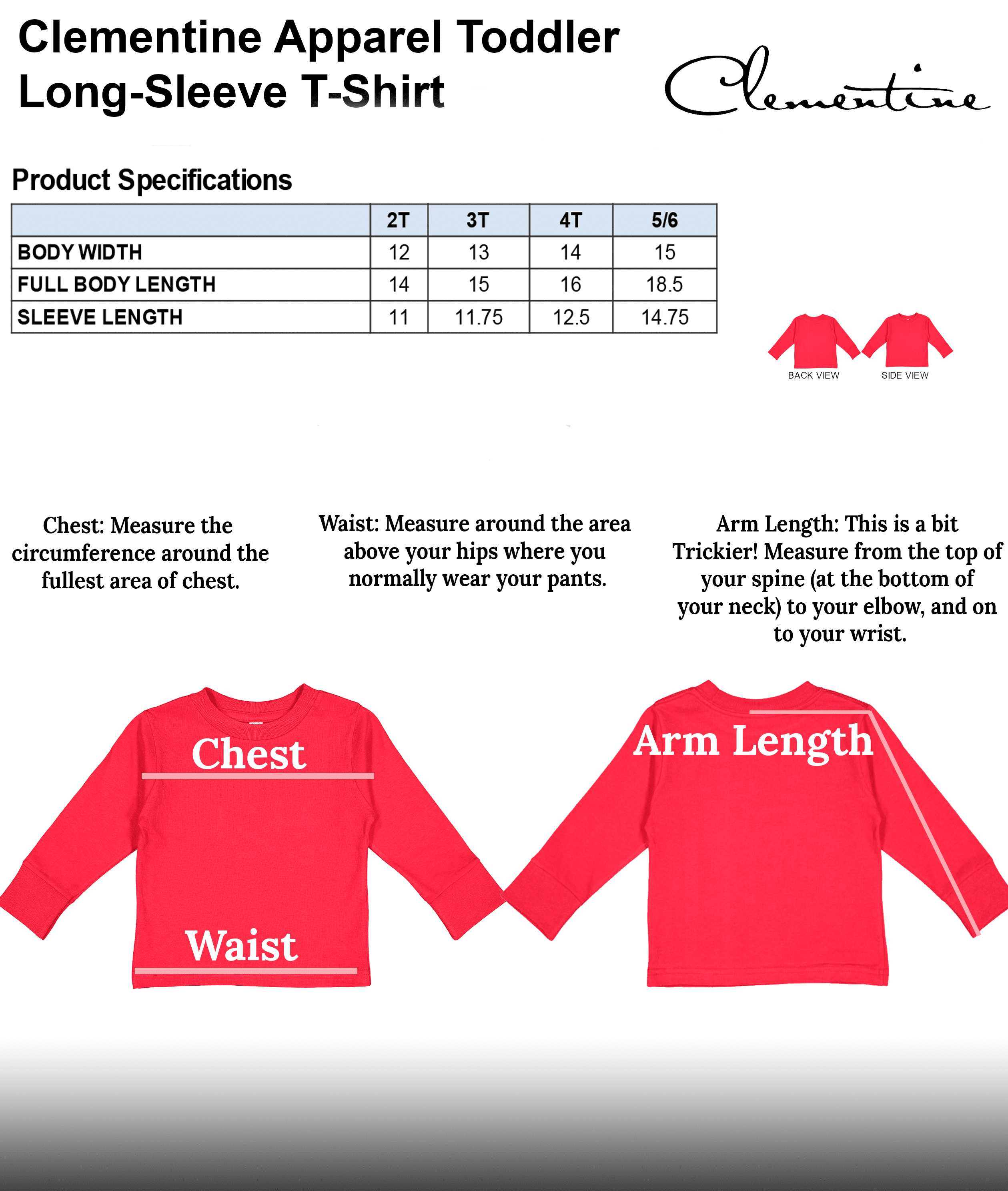 Toddler Girls Long Sleeve Basic T-Shirt, 3-Pack