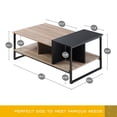 thumbnail image 4 of HOMOOI Coffee Table with Storage Shelves for Living Room, 39.3", Rectangle, 4 of 5