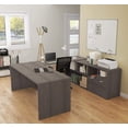 thumbnail image 2 of Atlin Designs Contemporary Wood U Shape Computer Desk in Bark Gray, 2 of 4