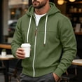 thumbnail image 2 of GERsome Men's Zip Up Hooded Sweatshirt Drawstring Long Sleeve Casual Jacket with Pockets Solid Color, 2 of 7