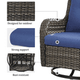 thumbnail image 6 of POCASSY Outdoor Wicker Rattan Swivel Rocking Patio Club Accent Chairs with Cushions, 6 of 10