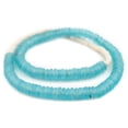 thumbnail image 3 of The Bead Chest African Disk Recycled Glass Beads - Full Strand of Eco-Friendly Ghanaian Rondelle Beads (Clear Marine), 3 of 3