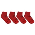 thumbnail image 3 of BambooMN Unisex Mens and Womens Quarter Socks Made of Rayon from Bamboo - Cherry Red - 4 Pairs - Small, 3 of 6