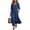Navy, variant on Ayolanni Dresses for Women 2026 Babydoll 3/4 Sleeve V Neck A-Line Maxi Dresses Button Down Beach Solid Hawaii Long Dress with Pockets Black L