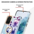 thumbnail image 4 of Compatible for Samsung Galaxy S20 Case with Ring Kickstand Holder Clear Floral Pattern Hybrid PC TPU Shockproof Protective Phone Case Cover for Samsung Galaxy S20 Women Girls, Purple Flower, 4 of 5