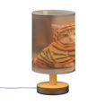 thumbnail image 2 of Cat in Leopard Print Small Lamp Printed Gifts Table Lamp USB Bedside Desk Nightstand Lamp Wood Base for Bedroom Living Room Office Desk College Dorm, 2 of 7
