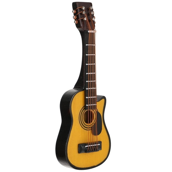 NICEXMAS 3Pack Mini Guitar Ornament Decorative Wooden Musical Instrument Model for Dollhouse