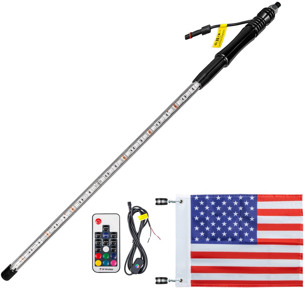 VEVOR Led Whip Lights RGB Color Lighted Whips for UTV 3ft Light Whip