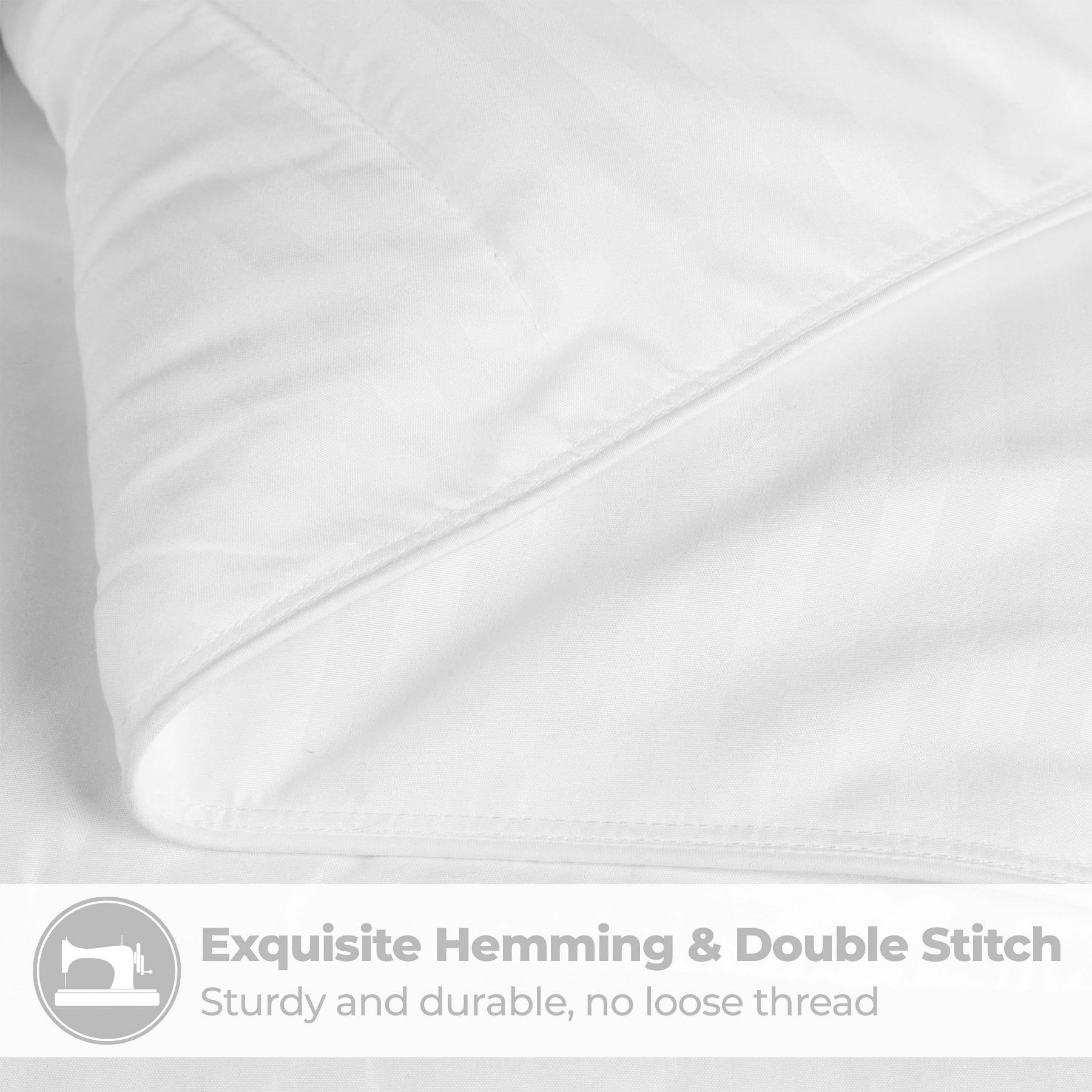 Superior Striped Down Alternative Comforter, Twin XL, White