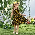 thumbnail image 2 of 9-10 Years Girls' Summer Floral Dress Kids Sleeveless Square Neck Smocked Flowy Dresses 5-14 Years, 2 of 7
