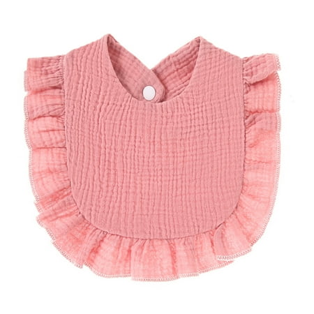 

YMH Baby Bib Convenient Easy to Clean Soft Ruffles Design Infant Feeding Saliva Towel for Daily Usage