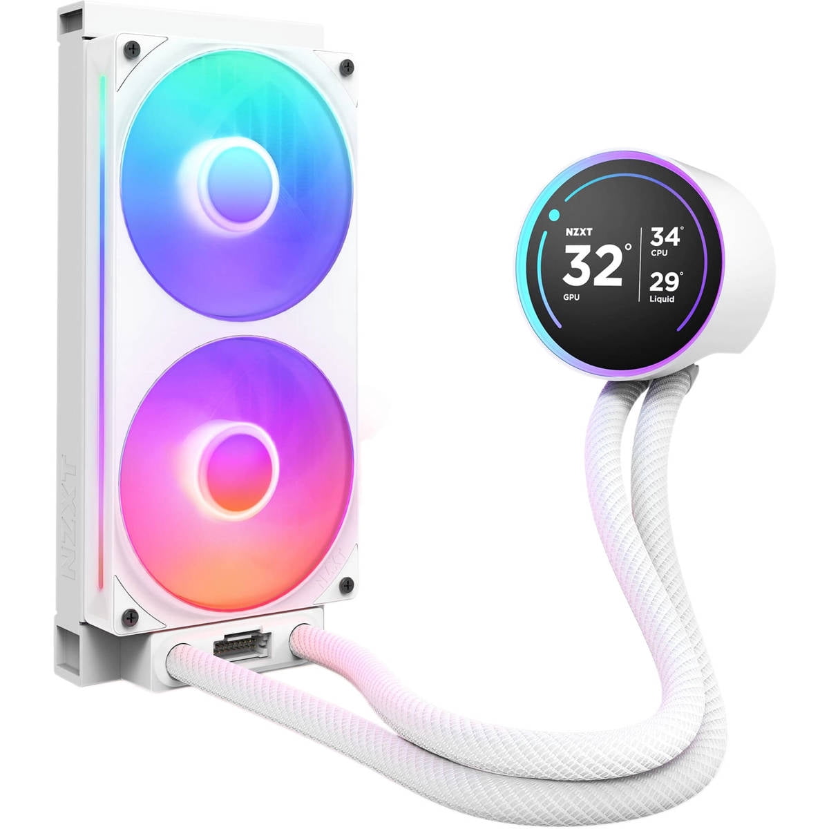 NZXT Kraken Elite RGB 240mm All-in-One Liquid CPU Cooler with LCD Display, White