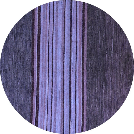 Ahgly Company Indoor Round Abstract Blue Modern Area Rugs, 4' Round