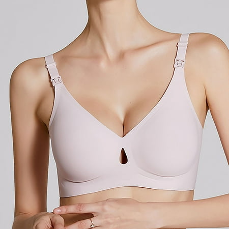 Under 25 Pregnant Women s Nursing Bra Large Size Swelling Postpartum Nursing Bra Thin Design without Steel Ring Nursing Bra Winter Tree Skirts|Nylon Pink Sopatenor