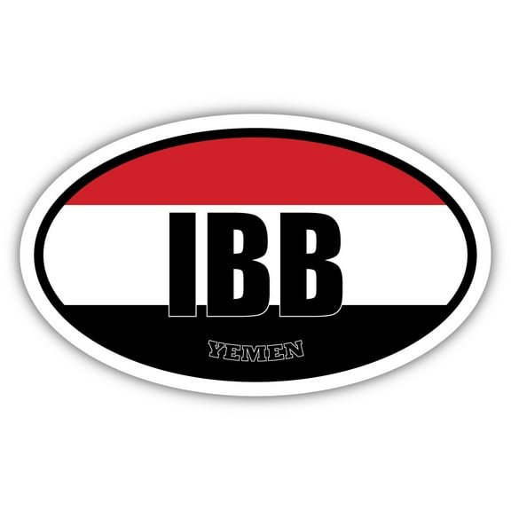 Ibb Yemen Flag Oval Decal Vinyl Bumper Sticker 3x5 inches