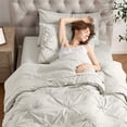 thumbnail image 5 of Virtu Twin XL Comforter Set, 5pc Bed in a Bag, Pleated Bedding Comforter Sets with Sheets, Off White, 5 of 10
