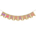 thumbnail image 1 of Swallow Tail Banner Burlap Banner Hanging Banner Party Banner Decorative Banner, 1 of 3