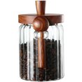 thumbnail image 1 of Bote de café TIWPAJS de vidrio de 600 ml con cuchara y tapa de madera, 1 of 7