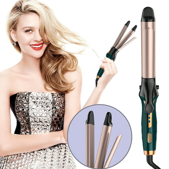 HIBIBUD Rotating Curling Iron, Curling and Straightening Hair 2 In 1 Automatic Curling Wand for Curls, Beach Waves, 30s Fast Heat-up, Long Barrel Electric Curling Iron