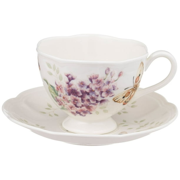 Lenox Butterfly Meadow Orange Sulphur 8Ounce Cup and Saucer Set
