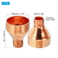 thumbnail image 2 of Uxcell 1 1/8" to 3/8" ID Copper Reducer, 4pcs Copper Reducing Coupling Pressure Fitting Pipe Tube Connector Adapter, 2 of 5