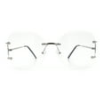thumbnail image 4 of Luxury Fashion Rectangular Rimless Oversize Butterfly Clear Lens Eye Glasses Silver, 4 of 8