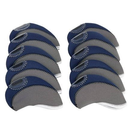10 Pieces Covers Golf Club Headgear Components Golf Clubs, Neoprene , Blue