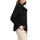 thumbnail image 4 of INSPIRAR CHIC Blusa de Oficina para Mujeres con Cuello Fruncido de Manga Larga y Botones, Color Negro, Talla M, 4 of 7