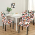 thumbnail image 5 of 4 Pcs Dining Chair Slipcover High Stretch Removable Washable Kitchen Chair Slipcovers for Home Party Hotel Wedding Ceremony, Universal Size (peach), 5 of 7