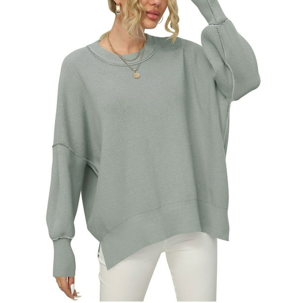Puntoco Suéter Mujer Moda Casual Color Sólido Manga Larga Cuello Redondo Suéter Navidad Liquidación Puntoco Puntoco-2360