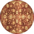 thumbnail image 1 of Ahgly Company Indoor Round Oriental Brown Traditional Area Rugs, 7' Round, 1 of 4