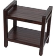 thumbnail image 3 of Rectangular Teak Shower Bench with Handles in Brown Finish, 3 of 3