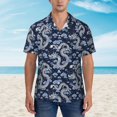 thumbnail image 2 of Susaid Dragon Print Hawaiian Shirts for Men Women,Hawaiian Summer Short-Sleeve Casual Relaxed-Fit Button-Down,Medium, 2 of 7