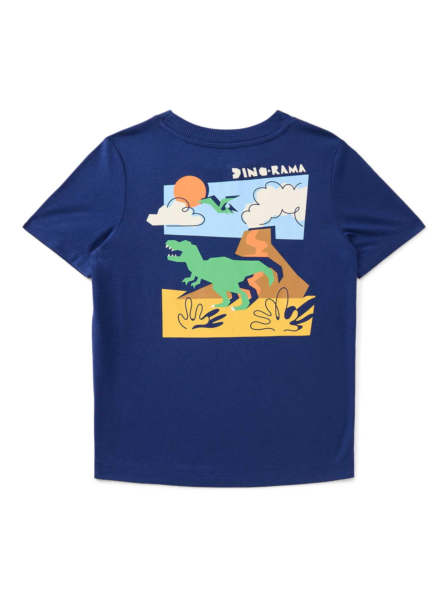 Wonder Nation Little Boys Dino Graphic Tee with Short Sleeves, Sizes 4-10