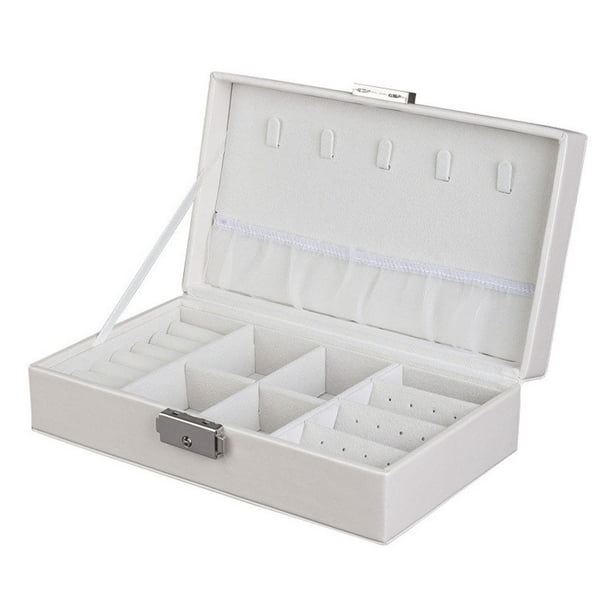 FINELOOK Boîte de Rangement Ornements Rectangulaires Capacité Portable Boîte à Bijoux Pure