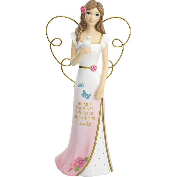 Pavilion Gift Company Special Part of All That is Treasured in My Heart-7.5 Inch Collectible Angel Figurine, Pink