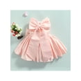 thumbnail image 4 of Seyurigaoka Kids Girls Party Gown Dress Toddler Solid Color Big Bowknot Dress, 4 of 9