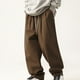 thumbnail image 1 of Pantalones largos para hombre, estilo exterior, moda, gruesos, lisos, informales, con cintura elástica y bolsillos, cargo, 1 of 4