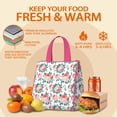 thumbnail image 5 of Pioneer Flower Floral Print Pattern Insulated Lunch Bag for Women & Adults,Large Portable Soft Cooler Lunch Bag,Thermal Food Storage Tote with Pearl Cotton,8.66L,8.75x5.75x9.5 Inch, 5 of 6