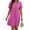 Rose Red, variant on tasrioml Women A-Line Dress V-Neck Lapel Short Sleeve Solid Color Summer Dress Loose Fit Lightweight Casual Dress