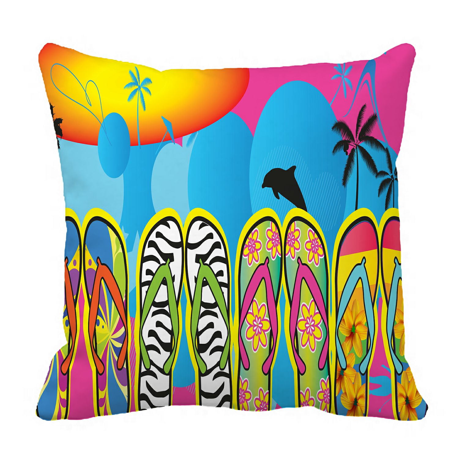 ZKGK Beach Flip Flops Pillowcase Home Decor Pillow Cover Case Cushion