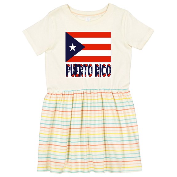 Inktastic Puerto Rico Flag & Name Girls Toddler Dress