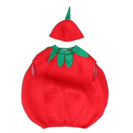 

NUOLUX 1 Set Tomato Performance Costumes Clothes and Hat Fabric Outfit (110-120cm)