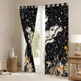thumbnail image 3 of Feelyou Dreamy Moth Butterfly Black Out Curtains, Mushroom Groovy Flower Curtains Pack of 2 (42x63 Each), Mystic Constellation Bedroom Curtains, Living Room Curtains Decor, 3 of 6