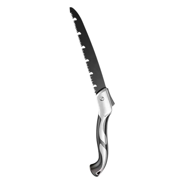 Foldable 65 Steel Hand Saw for Wood Cutting, PVC Pipe Cutting, & Branch Pruning - Rust Resistant Black Multi-Purpose Garden & Utility Tool with Triple Ground Teeth