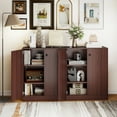 thumbnail image 2 of Giantex 2 Door Storage Base Cabinet, Freestanding Floor Cabinet, Kitchen Cupboard Storage Organizer, Brown, 2 of 8