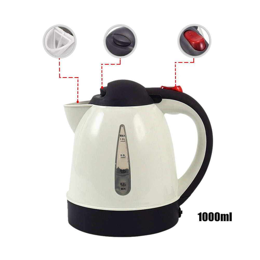 Stainless Steel 12V/24V Electric Kettle 1L In-Car Coffee Water Tea Heated 1000ml 