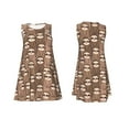 thumbnail image 7 of Honeii brown sloth family Print Women's Sleeveless Dress, Loose Fit Casual Dress for Women, Summer Fashion Dress, 7 of 7