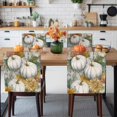 thumbnail image 3 of Vintage White Pumpkin Chair Covers Set of 8 Daisy Leaf Chair Back Covers Stretch Removable Washable Slipcovers Protector for Dining Room Kitchen Party Decor, 3 of 5
